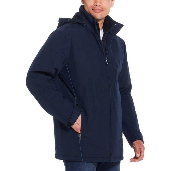 Weatherproof Men’s Ultra Tech Removable Fleece Lined Hood Jacket (Blue,Small)