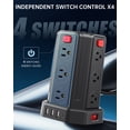 thumbnail image 5 of Protector contra sobretensiones de regleta, cable de extensión de 10 pies con 12 salidas múltiples de CA 4 USB (1 USB C), estación de carga de escritorio SMALLRT Power Tower, 5 of 5