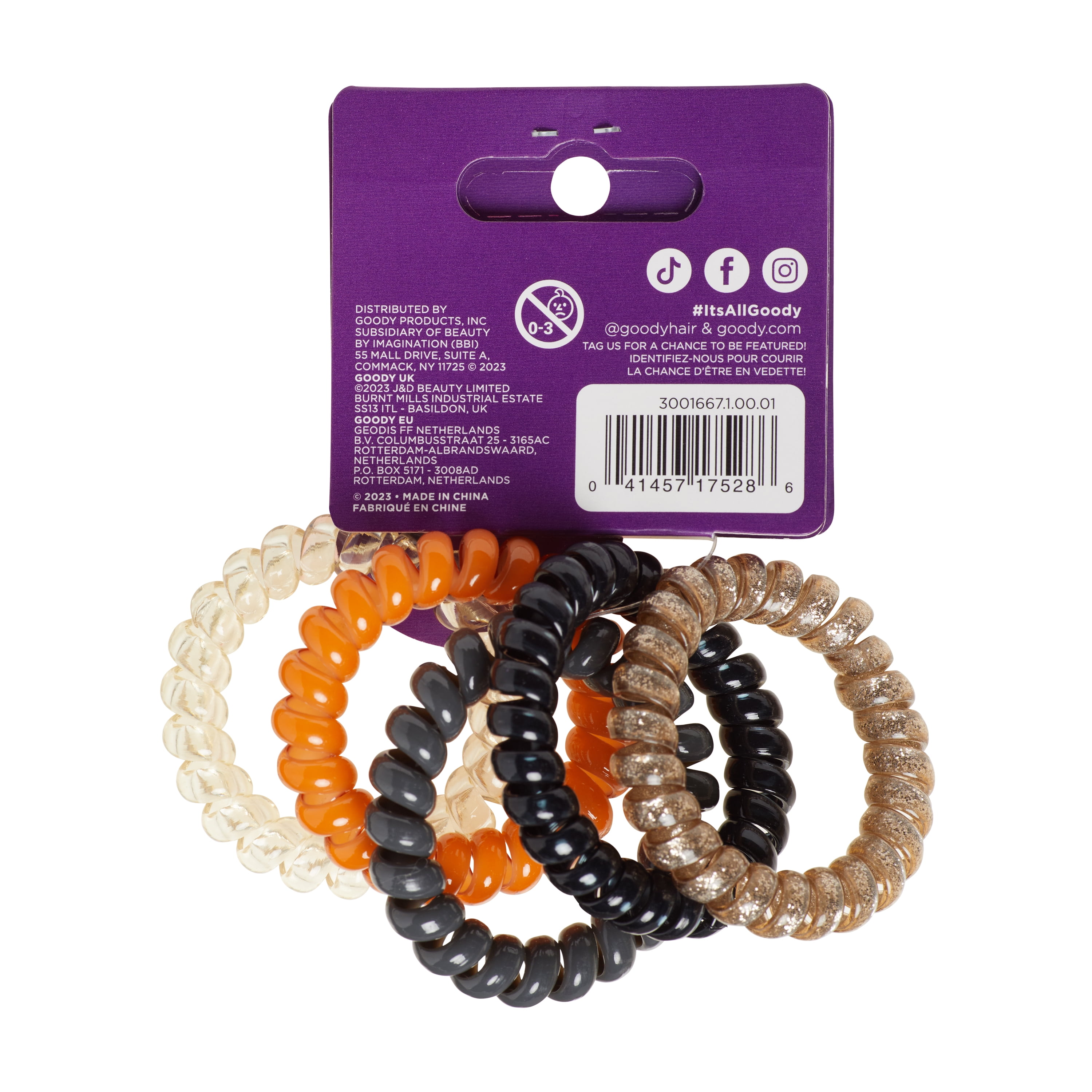 (2 pack) Goody Ouchless Jelly Band Coil, Small Ponytail Holders, Assorted Colors, 5 Ct