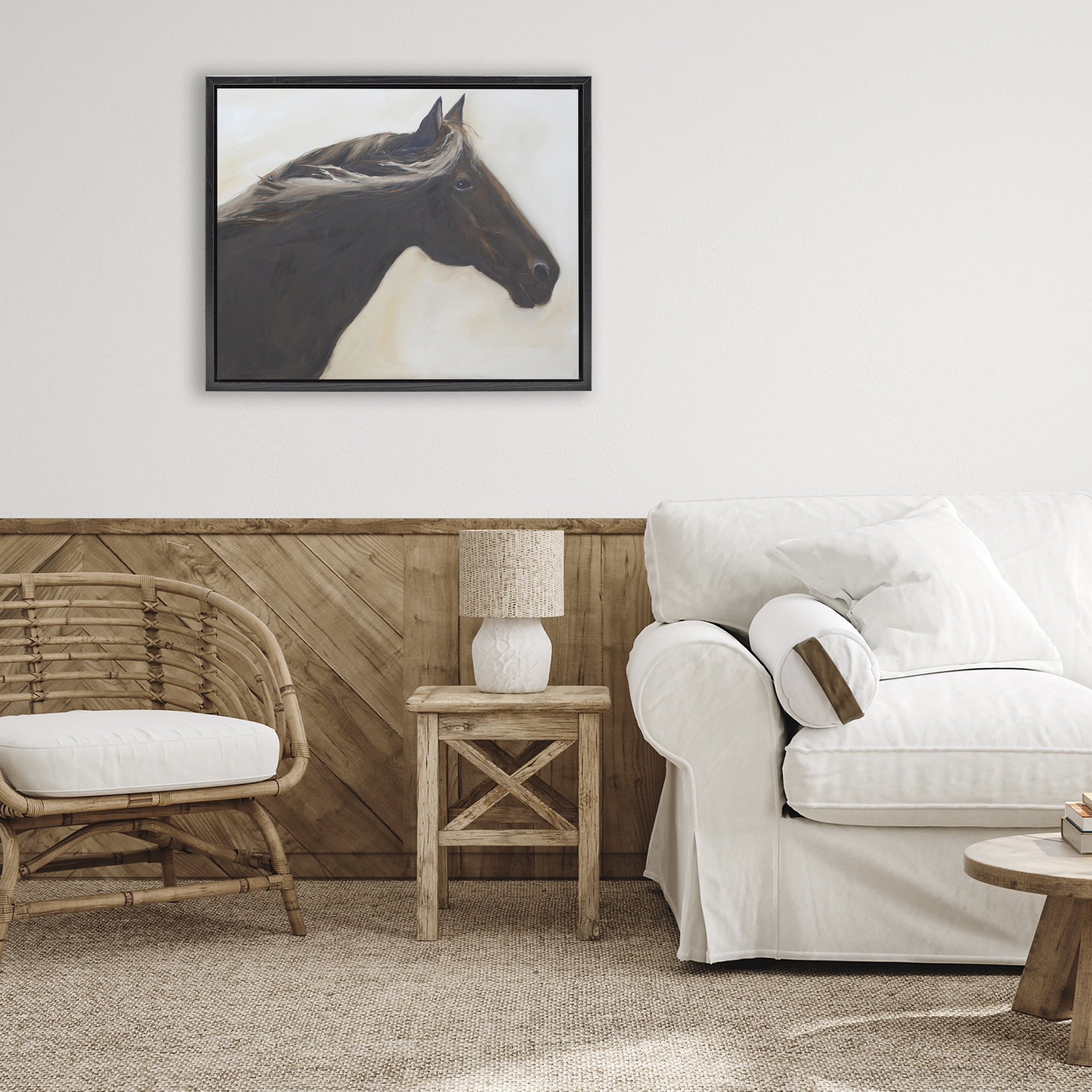 Stupell Industries The Mare In Profile Black Framed Floater Canvas Wall Art, design by Jadei Graphics