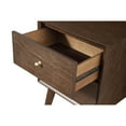 thumbnail image 4 of Alpine Furniture Flynn Mid Century Wood 2 Drawer Nightstand in Walnut (Brown), 4 of 7