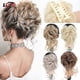 thumbnail image 2 of LUPU-moño de pelo rizado desordenado sintético para mujer, banda de pelo falso Scrunchy, cola, postizos, Rubio, negro, marrón, 2 of 4