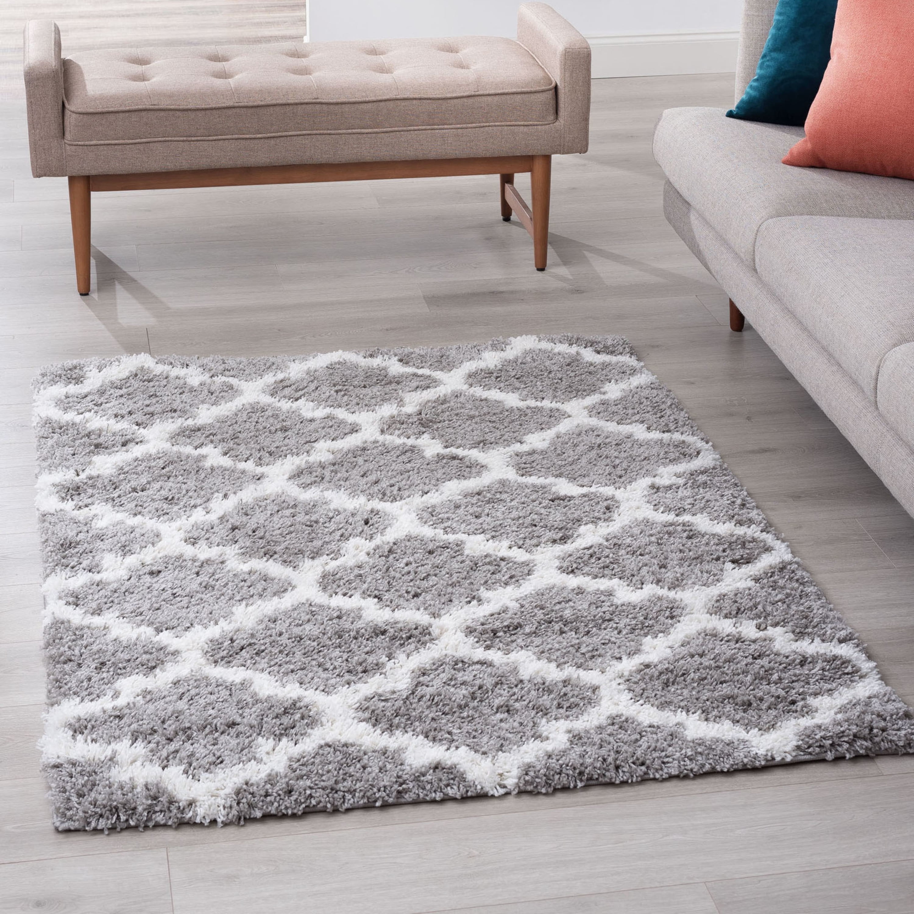 2x8 Modern Silver Runner Rugs for Hallway | Indoor Entry, Entryway, Walkway or Kitchen Rug 2'3'' x 7'3''