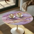 thumbnail image 2 of SEANATIVE 4 PCS Round Table Covers Elegant Cocktail Table Topper Cap Bar Tablecloth with Elastic Edges Stylish Party Table Decorations for 24'' Round Tables, Pink Violet Marble, 2 of 7