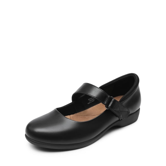 Zapatos planos DREAM PAIRS Ballet Mary Jane negros de piel vegana