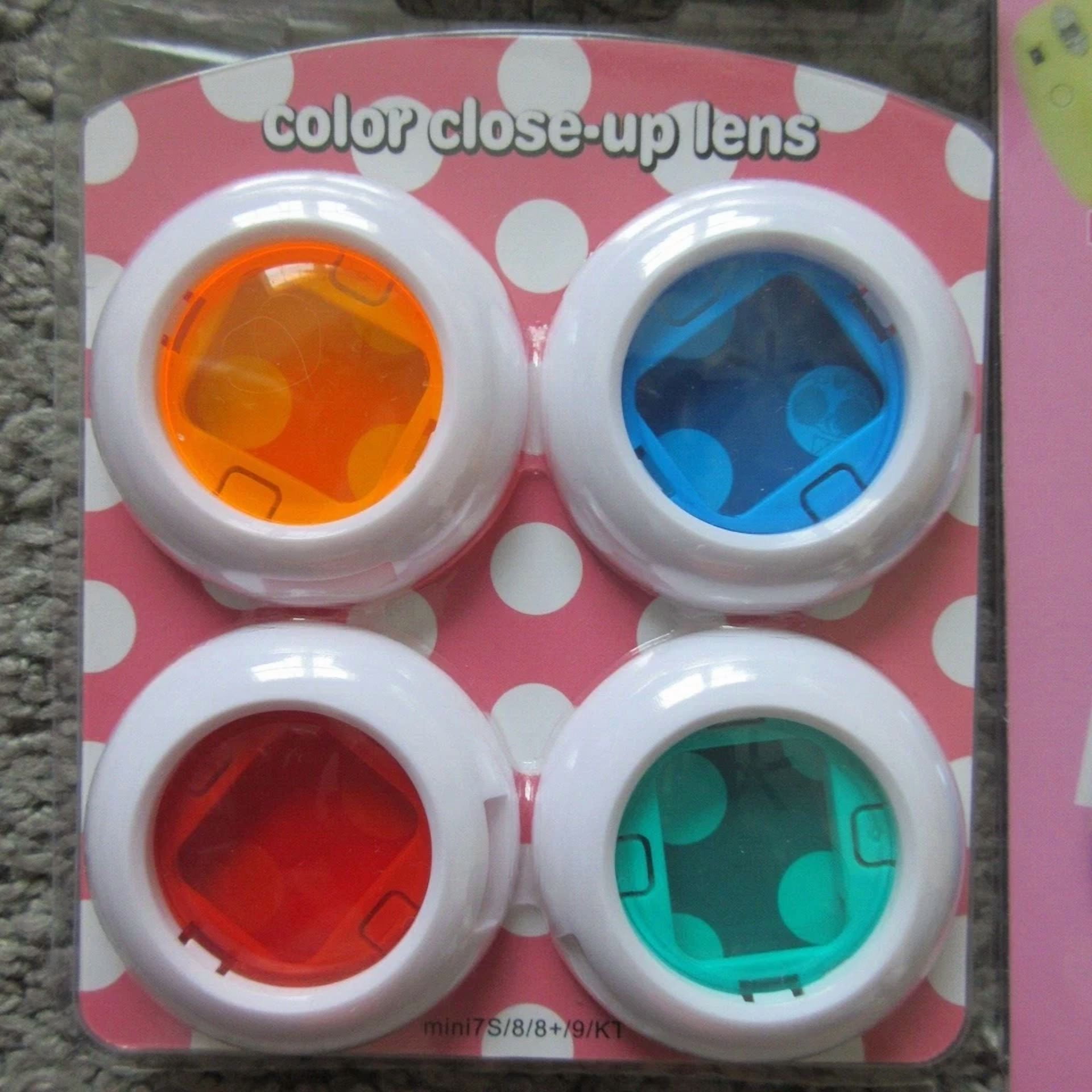 BUTTERFLY- New Color Close Up Lens 4 Pack + Extras Mini Stickers Film 7S/8 Cell Phone