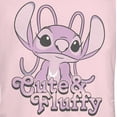 thumbnail image 2 of Junior's Lilo & Stitch Angel Cute & Fluffy Graphic Tee Light Pink Small, 2 of 3