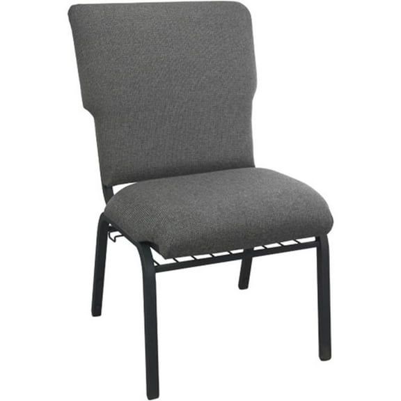 Maklaine Contemporary 21" Fabric Church Chair in Fossil and Black