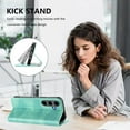 thumbnail image 3 of Allytechgroup for Samsung Galaxy S25 Plus/S25+ Case Folio Stand RFID Blocking [Compatible with MagSafe] Magnetic Wallet Cover with Card Holder/Pockets/ PU Leather Soft TPU Shockproof Cover, Mint, 3 of 16