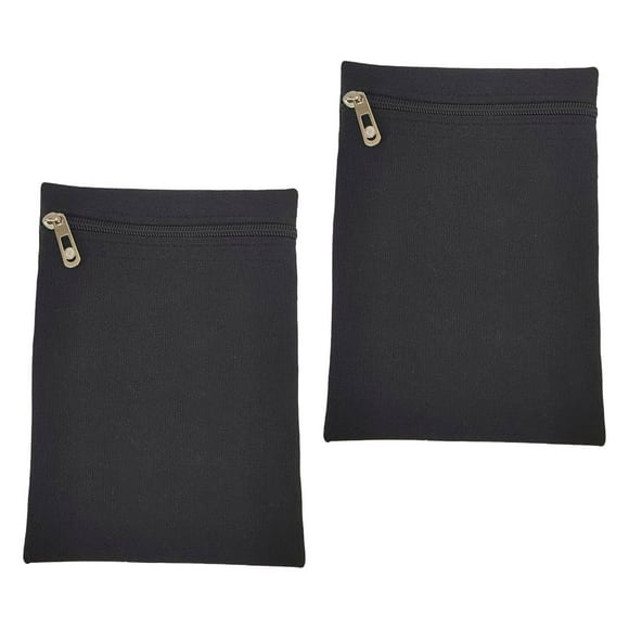 2 bolsillos laterales para coser con cremallera, bolsillo de seguridad para viajes, ligero e invisible. Negro