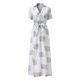 thumbnail image 4 of Vestido largo ajustado de mujer con estampado, cuello en V y encaje - Mezcla de poliéster, tallas S-XXL, diseño sin espalda para la playa o fiestas, 4 of 6