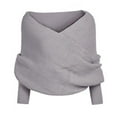 thumbnail image 1 of Qarigey Bufanda larga cálida y acogedora de estilo europeo para mujer, chal informal grueso y cálido, versátil, fácil de combinar, para Accesorios de disfraces Gris claro, 1 of 6