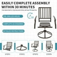 thumbnail image 4 of ALAULM Outdoor Dining Chairs Set of 6, Metal Frame Swivel Rocking Patio Chairs with 3.2" Cushion & Removable Covers for Patio, Backyard, Garden,Kitchen-Navy Blue, 4 of 6