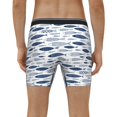 thumbnail image 4 of Cauagu Blue Fish Print Men's Boxer Briefs, Funny & Cute Underwear Elastic Waistband Briefs Ideal Gift for Men,1-Pack, 4 of 7