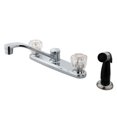 thumbnail image 1 of Kingston Brass KB112 Twin Acrylic Handle 8 in. Kitchen Faucet With Non-Metallic Sprayer, 1 of 2