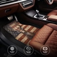 thumbnail image 4 of Salouo Deer American Flag Wall for Car Floor Mat Set of 4–Car Carpet Mats - Car Mats with Anti-Slip Backing & Driver Heel Pad Universal Fit for Cars, Trucks, SUVs, and Vans, 4 of 6