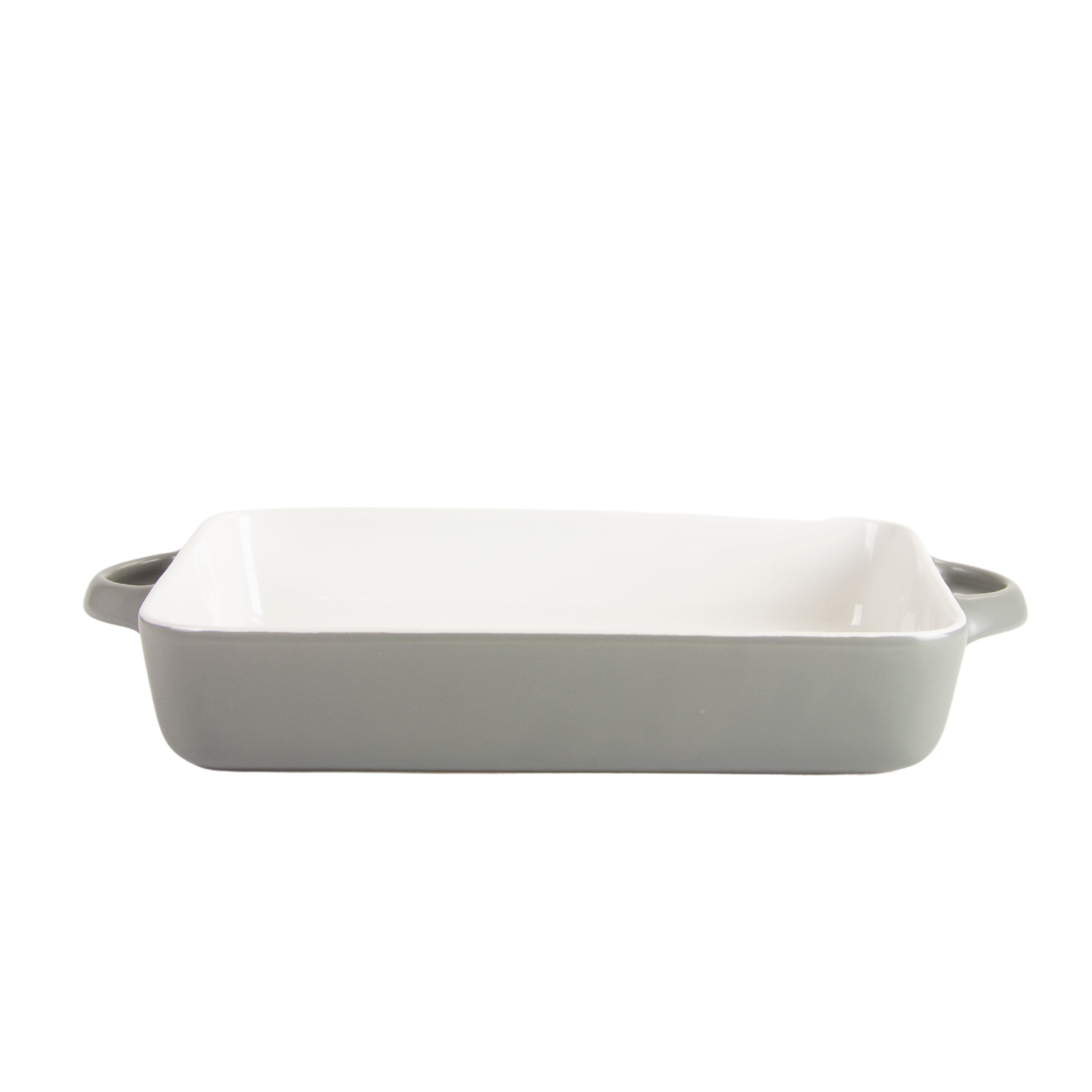 10 Strawberry Street Sienna Rectangle 12" and 9.5" Stoneware Bakeware Set of 2, Gray