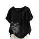 thumbnail image 1 of Vestidos Casuales Para Mujer, Blusas De Mujer De Moda Blusa informal de lino con cuello redondo, manga corta y botones para mujer, 1 of 4