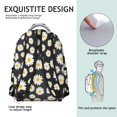 thumbnail image 5 of Daisy Pioneer Flower Black Pattern Backpack for School, Cute School Bag with Adjustable Shoulder Straps and Padded Back, 15.3"x11"x7.1", 5 of 5