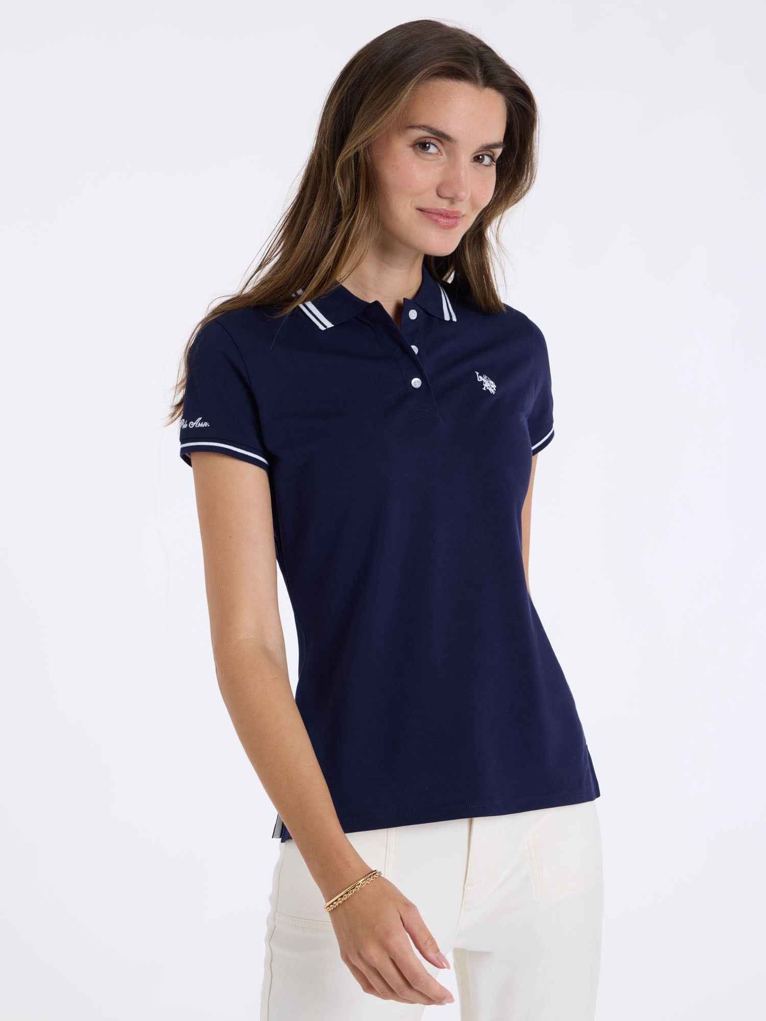 U.S. Polo Assn. Women's Double Tipped Polo Shirt, Sizes XS-XL