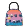 thumbnail image 2 of Haiem Beach with Palm Trees Printed Lunch Bag Women, Lunch Box Lunch Bag for Women, Small Leakproof Cute Lunch Tote Large Capacity Reusable Insulated Cooler Lunch Container, 2 of 6