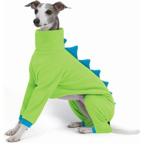 UOSIA Italian Greyhound Whippet Dog Fleece Dinosaur Onesie, Turtleneck Costume Outfit