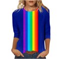 thumbnail image 3 of TaTaai Women's A 3/4 Sleeve Christmas Printed Round-neck Top Gift, 3 of 6