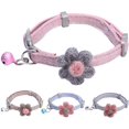 thumbnail image 4 of Cat Collar with Flower & Bell, Kitty Kitten Necklace for Small Dogs & Cats Rabbit Safety Pet Collar, 4 of 4
