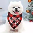thumbnail image 1 of Pañuelo Bandana Navideño Clásico de Tartán para Mascotas | Disfraz Geométrico Navideño para Perros y Gatos | Tela Multicolor | 64 X 44 X 1 Cm | 1 Unidad, 1 of 6