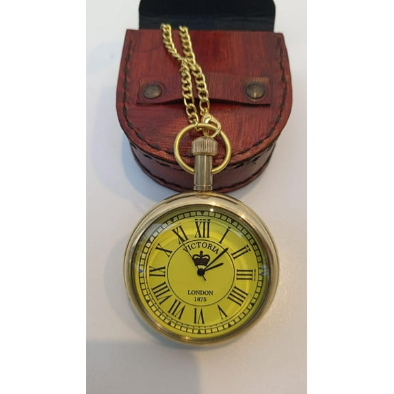 Maritime Treasures "The Timekeeper" – Handcrafted Brass Pocket Watch | Vintage Steampunk Skeleton Timepiece with Leather Gift Box