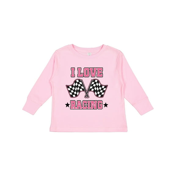 Inktastic I Love Racing Rally Flags Girls Girls Long Sleeve Toddler T-Shirt