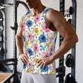 thumbnail image 5 of Picia Rose Flowers Printed Men’s Performance Tank, Men's Workout Tank Top Moisture-Wicking Tank Top Muscle tee, Breathable Workout Shirt-Large, 5 of 7