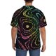 thumbnail image 3 of Balery Rainbow Glitter Camisa Casual de Manga Corta con Botones para Hombre, Texturizada, Estilo Cubano, para Playa, Verano-X-Large, 3 of 5
