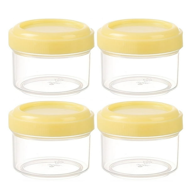 4 Mini Tarros De Plástico Transparente Con Tapas A Prueba De Fugas. Recipiente Redondo Transparente De 35 Ml. Recipientes De Almacenamiento Recargables Para Organizar El Hogar Y La Cocina.