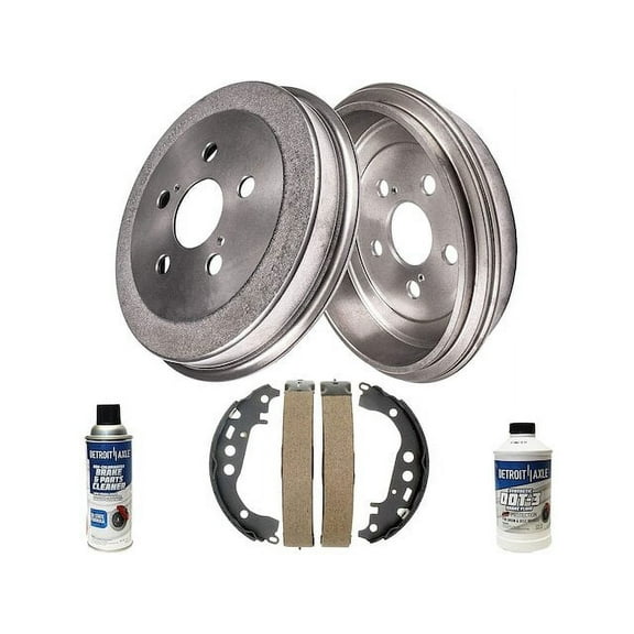 Rear Brake Pad Set and Brake Drum Kit - Compatible with 2003 - 2008 Toyota Corolla 2004 2005 2006 2007