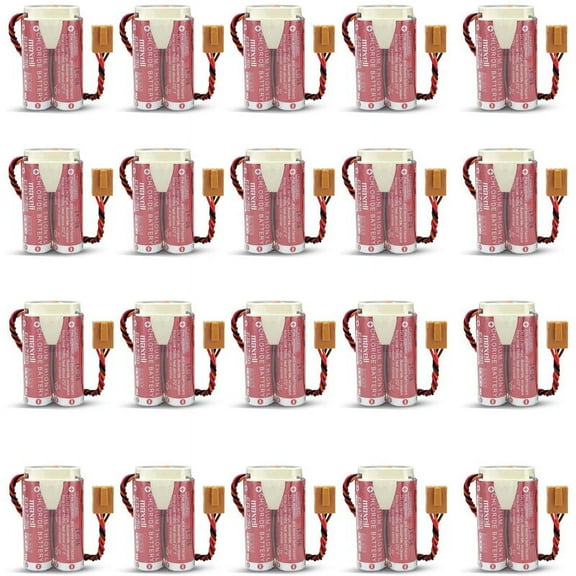 20 PCS ER1750 3.6V 5500mAh Replacement Battery Pack for Kawasaki MD500N 50750-1018 3.6V Robot Battery Pack Maxell ER17/50 Battery with Plug