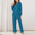 thumbnail image 2 of KLL Snake Print Women's Long Sleeve Pajamas with Pants Sleepwear Loungewear 2 Set-XX-Large, 2 of 7