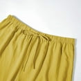 thumbnail image 6 of JJHGVB Cotton Linen Capris for Women Womens Long Shorts Dress Shorts for Women Below the Knee Resort Wear for Womens Linen Shorts Women Linen Shorts Beach Cropped Trousers Wide Leg Capri Yellow XL, 6 of 7