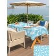 thumbnail image 5 of Outdoor Tablecloths with Umbrella Hole & Zipper, Tropical Plants Rectangle Tablecloth 52x70 Inch, Summer Modern Abstract Camels Sky Blue Waterproof Table Cloth, Patio/Pool/Picnic Table Covers, 5 of 8