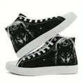 thumbnail image 5 of Coolcustomize Men's High-top Sneakers,Black Wolf & Moon for Galaxy Night Print, Streetwear Casual Shoes with Lace-Up for Walking & Travel, Celestial Design, Street Style, Urban Fashion Enthusiasts, 5 of 11