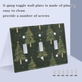 thumbnail image 3 of Yayeee Toggle Light Switch Wall Plate 2-Gang 4.56"x4.48" Decorative Outlet Cover, Hand Drawn Christmas Trees, 3 of 7