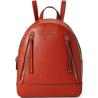 Michael Kors Orange Pebbled Leather Drawstring Backpack Michael Kors Snap Backpack Bags & Handbags for Women for  main image 4