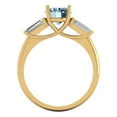 thumbnail image 4 of Clara Pucci 14K Yellow Gold 2.5ct SwissBlueTopaz Three-Stone Ring for Women, 4 of 7