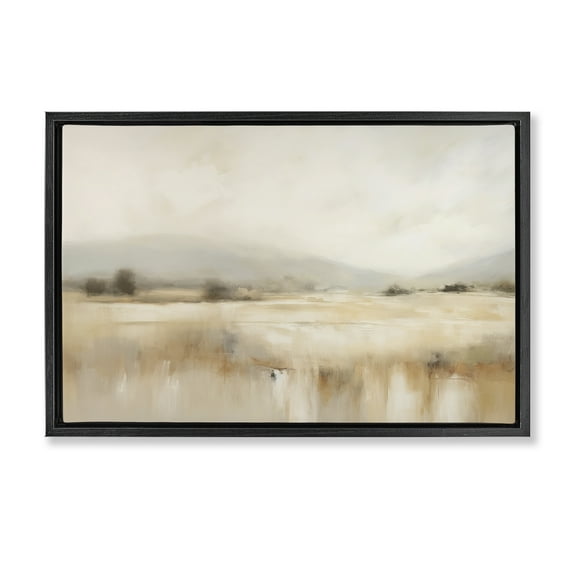 Stupell Industries Blurred Rural Countryside Landscape & Nature Painting Black Floater Framed Canvas Art Print Wall Art, 25 x 17
