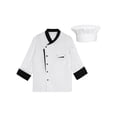 thumbnail image 3 of iiniim Unisex Long Sleeve Chef Coat Jacket with Hat Lightweight Button Restaurant Kitchen Chef Top Uniform White L, 3 of 7
