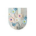 thumbnail image 6 of Xoenoiee Toilet Lid Cover Reusable Washable Soft Toilet Bowl Lid Cover Elastic Edges Toilet Lid Dust Cover Fit Elongated Oval Round Lids for Bathroom Decoration, Daisy Butterfly Wood Grain, 6 of 6