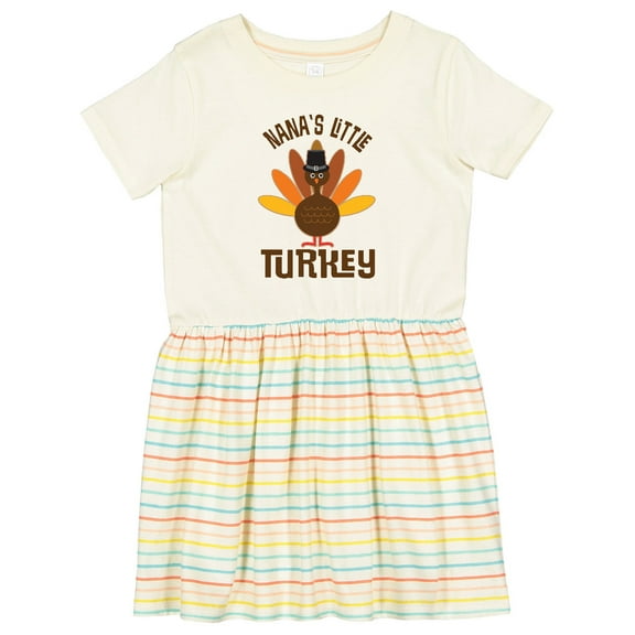 Inktastic Thanksgiving Nana Little Turkey Girls Toddler Dress