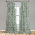 thumbnail image 5 of Wave Curtains 2 Panels Set, Nautical Themed Cartoon Fish Doodle on Grunge Pattern, Window Drapes for Living Room Bedroom, 56"W X 84"L, Dusk Dark Seafoam, by Ambesonne, 5 of 5