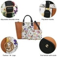 thumbnail image 4 of Women Fashion Handbags Wallet PU Leather Shoulder Tote Bag Top Handle Satchel Purse Set 2pcs with Wallet, 4 of 6