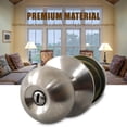 thumbnail image 3 of Amdohai Door Knob Lockset Keyless Round Ball Style Handle Bedroom Bathroom Handle Lockset Stainless Steel Polished Door Knob Set Interior Lockable Door Handle, 3 of 7